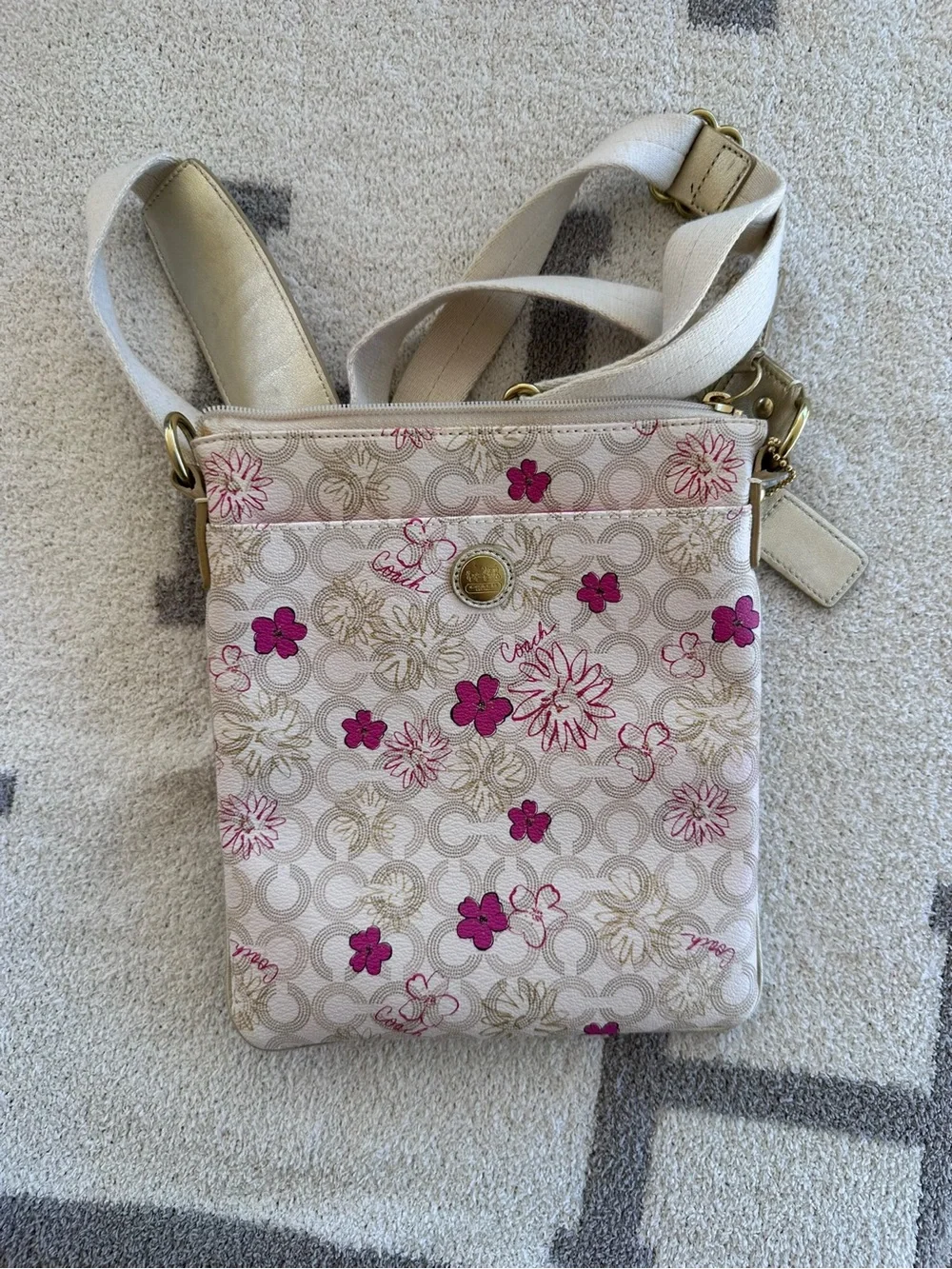 Floral coach crossbody bag